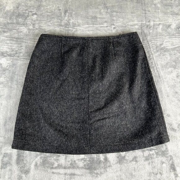 Gap Y2K Dark Gray Wool Blend Mini Skirt Size 1 Academia Preppy - Picture 8 of 9